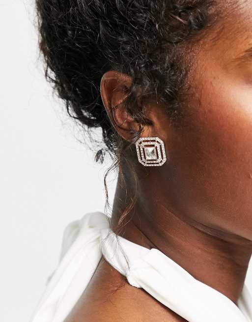 River Island – Ohrstecker in Goldoptik mit Schmucksteinen