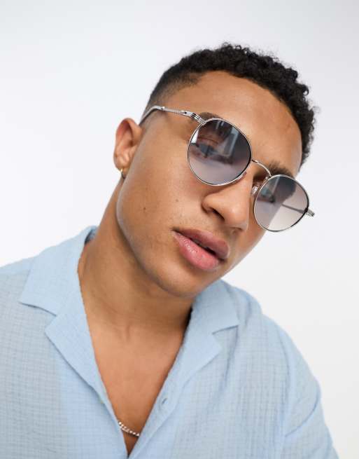 River Island – Okulary z lustrzanymi soczewkami w oprawkach w kolorze srebra