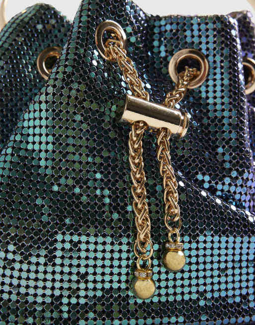 River Island Ombre chainmail clutch bag in silver , 4 of 4