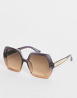 River Island ombre lens oversized glam sunglasses in purple