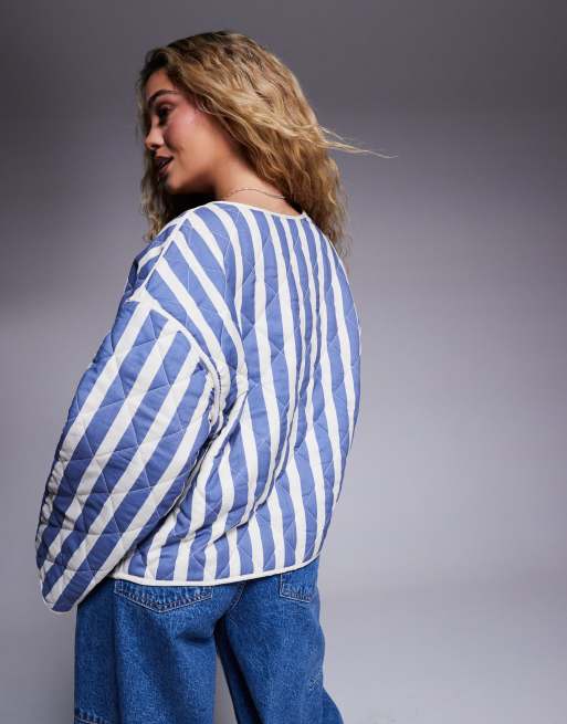 River Island - Omkeerbaar jasje met bloemenprint in blauw, 4 van 4