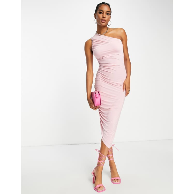 Baby pink 2024 bodycon midi dress