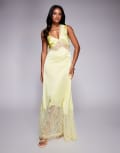 [River Island] River Island one shoulder satin midi dress in yellow 16 YELLOW