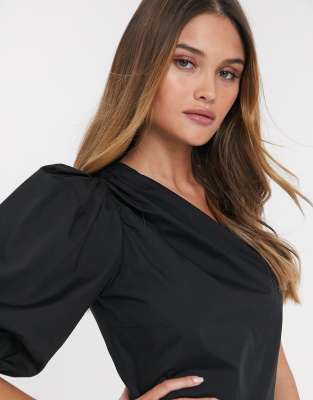 river island black peplum top