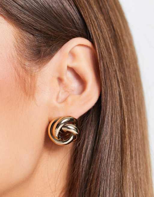 River Island - Oorknopjes met liefdesknoop in goud