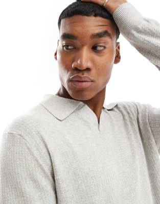 River Island Open Neck Sweater In Gray