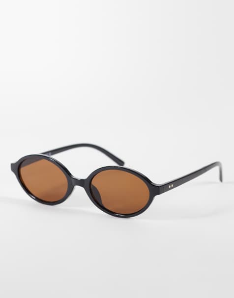River Island oval lens sunglasses in brown - view 1