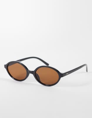 River Island oval lense sunglasses in brown brown 5790₽