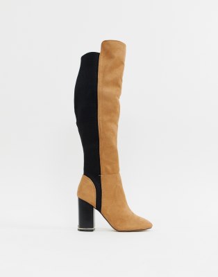 river island tan knee high boots