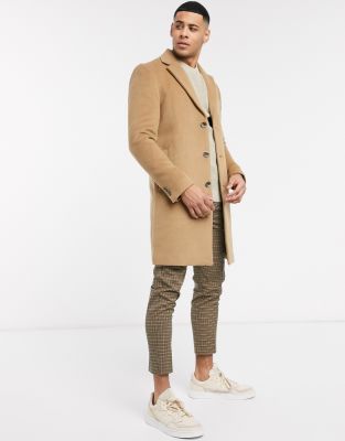 river island camel coat mens