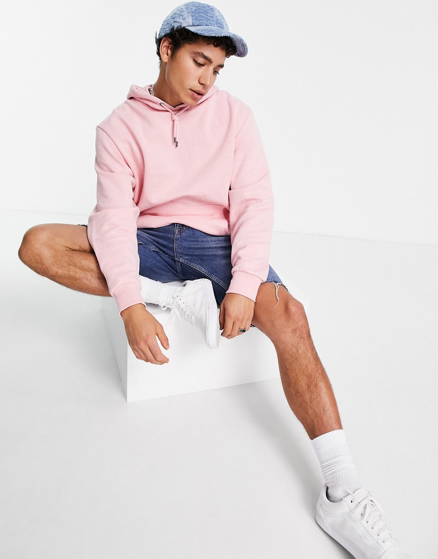 River Island Overdyed Heather Hoodie In Pink