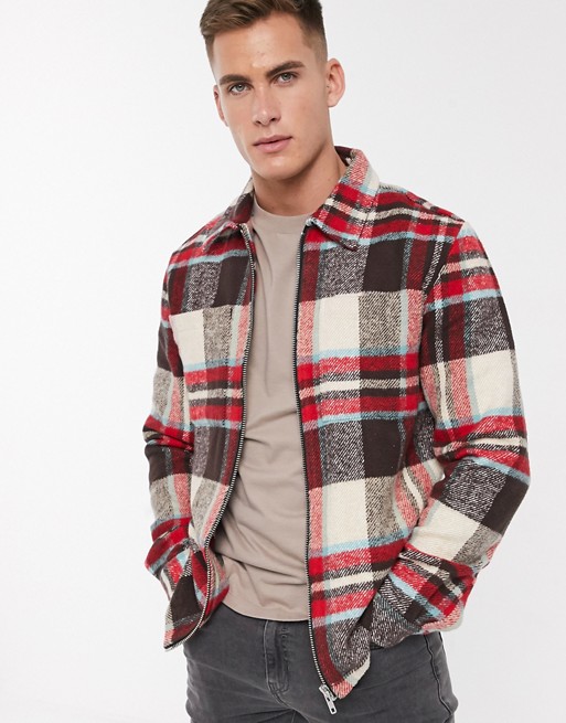 River Island overshirt in red check