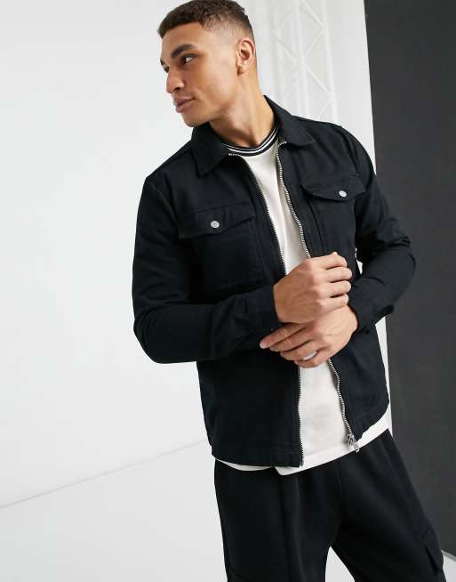 River Island - Overshirt in zwart