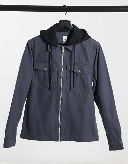 overshirt with hood