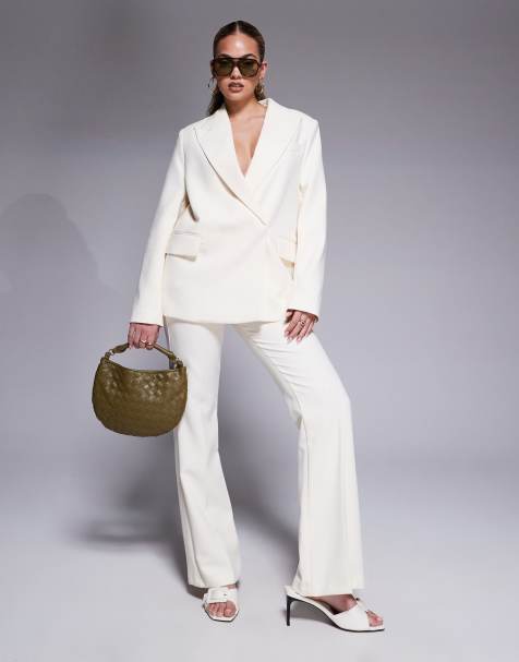 River Island – Oversize-Blazer in Creme, Kombiteil - view 1