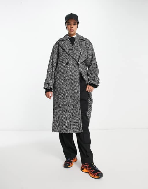 River island sale long black coat