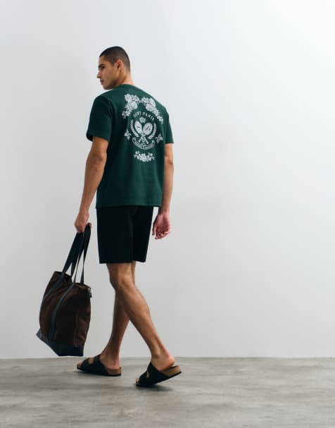River Island – Oversize-T-Shirt in Grün mit „Saint Paris Tennis“-Schriftzug - view 1