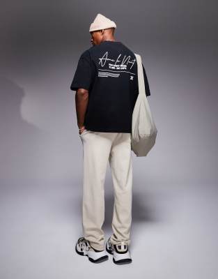 River Island River Island oversized ame le nuit script t-shirt in black