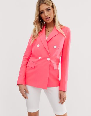 River Island oversized blazer in coral | ASOS