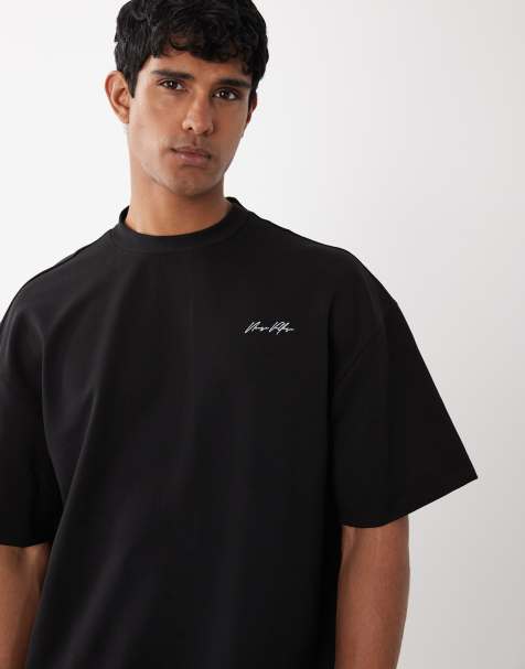 River Island oversized boxy 'luxe' t-shirt in black (part of a set) - view 1