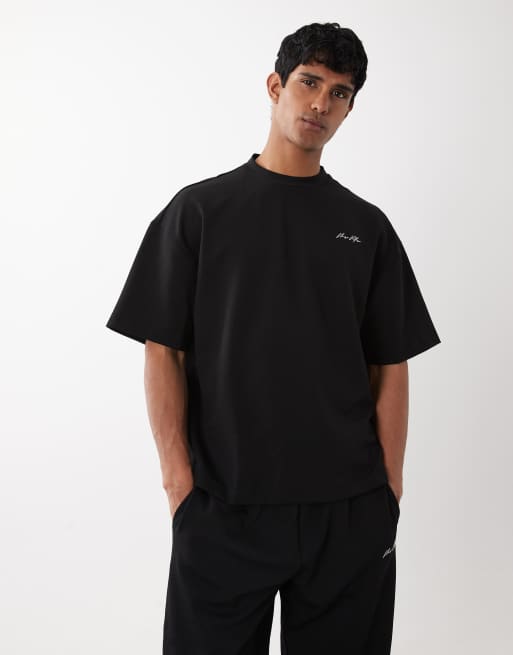 River Island oversized boxy 'luxe' t-shirt in black (part of a set) , 2 of 5