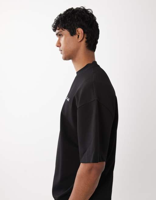 River Island oversized boxy 'luxe' t-shirt in black (part of a set) , 4 of 5