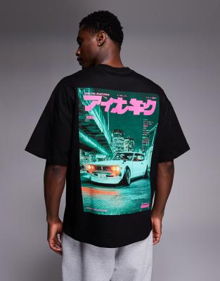River Island Oversized Car Graphic Printed T-shirt In Black