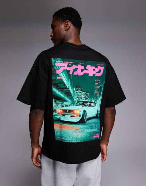 River Island oversized car graphic printed t-shirt in black