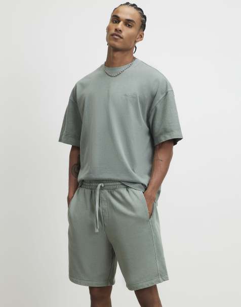 River Island Oversized cotton t-shirt & shorts set in green - view 1