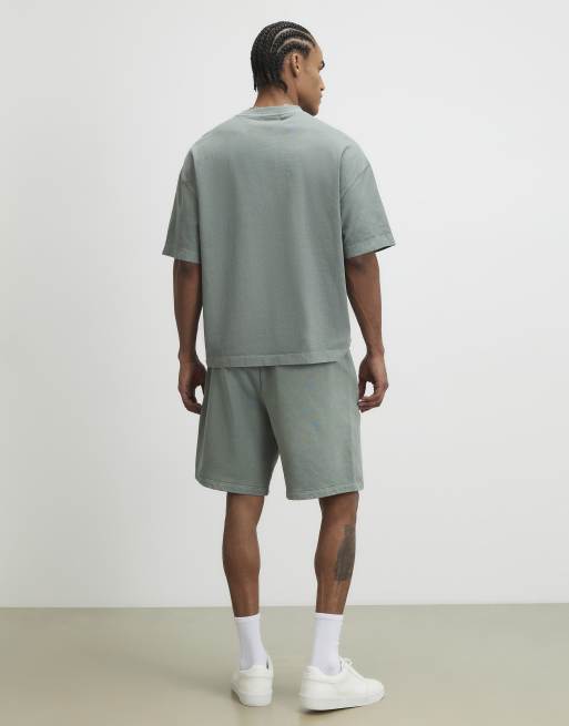 River Island Oversized cotton t-shirt & shorts set in green , 4 of 4