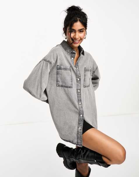 ASOS DESIGN oversized mesh shirt in black - BLACK