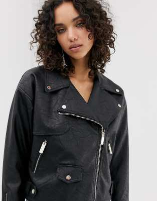 oversized faux leather jacket