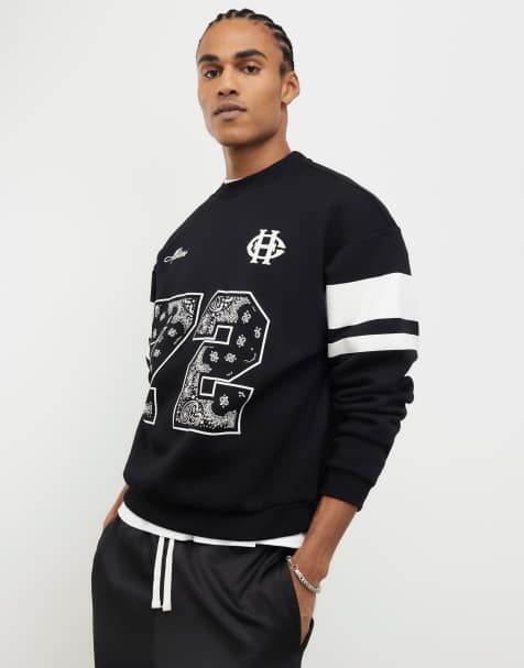 River Island Oversized fit bandana sweatshirt in black - view 1