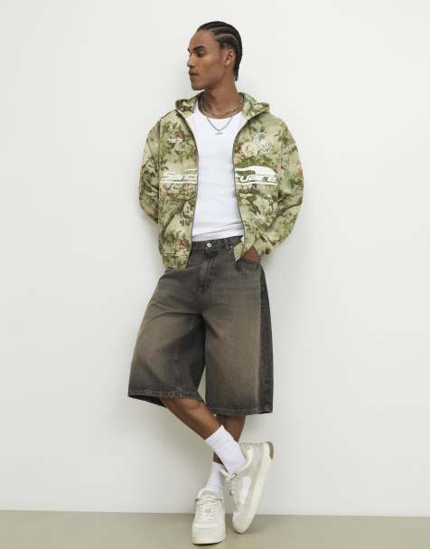 River Island Oversized fit camouflage floral hoodie in green - view 1