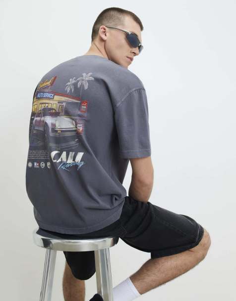 River Island Oversized fit cotton cali car t-shirt in black - view 1