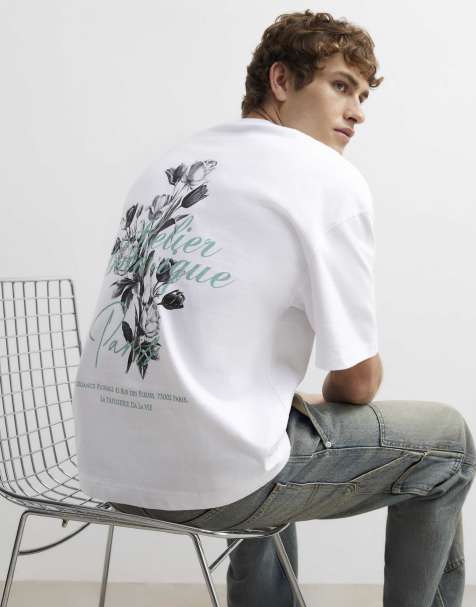 River Island Oversized fit cotton floral t-shirt in white - view 1