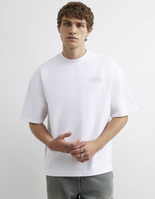 River Island Oversized fit cotton floral t-shirt in white , 3 of 4