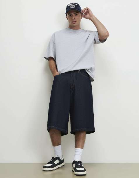 River Island Oversized fit cotton heavyweight t-shirt in grey - marl - view 1