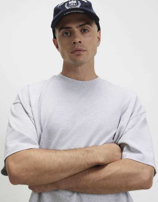 River Island Oversized fit cotton heavyweight t-shirt in grey - marl, 2 of 4