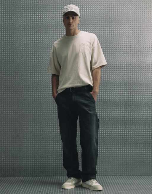 River Island Oversized fit cotton hokkaido t-shirt in stone, 3 of 4