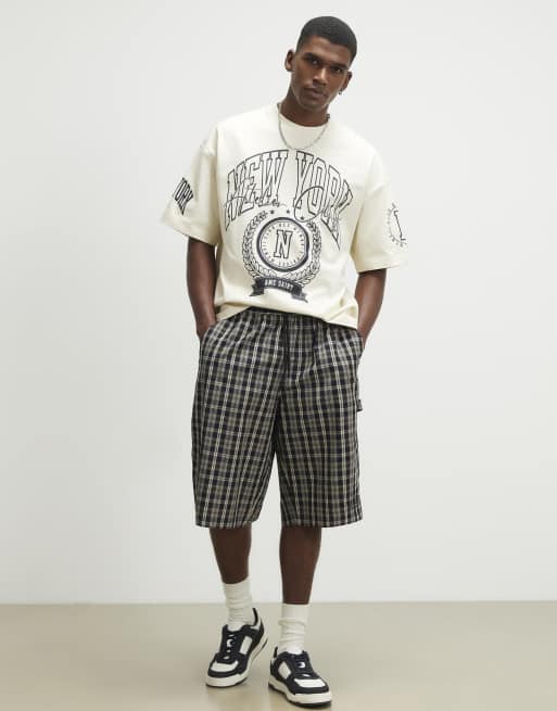 River Island Oversized fit cotton new york t-shirt in ecru, 2 of 4