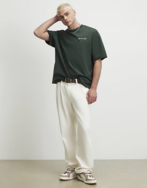 River Island Oversized fit cotton sanctuaire t-shirt in green - view 1