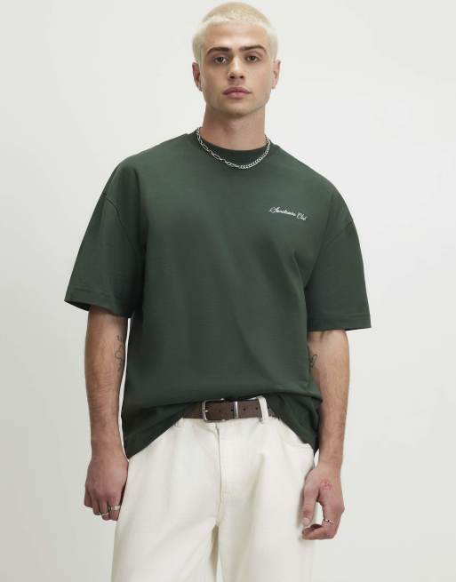 River Island Oversized fit cotton sanctuaire t-shirt in green, 2 of 4