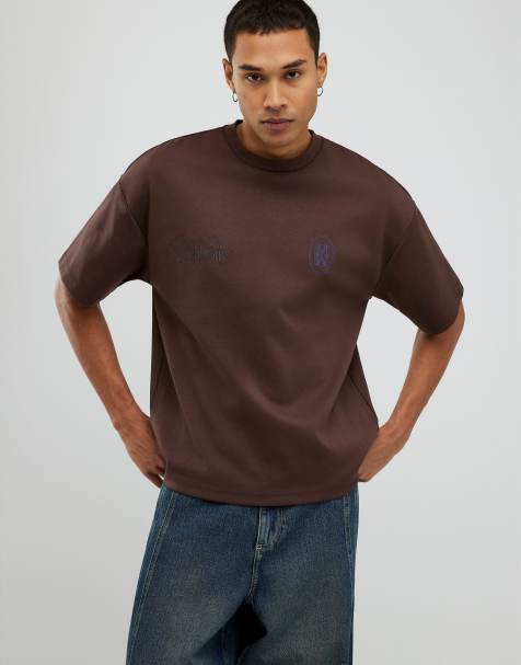 River Island Oversized fit floral t-shirt in brown - view 1