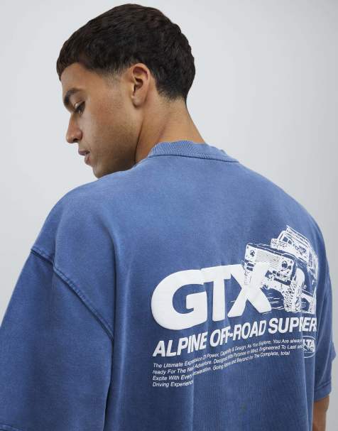 River Island Oversized fit gtx off road t-shirt in blue - medium