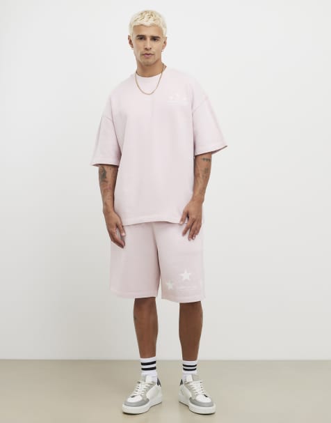 River Island Oversized fit lisiere shorts in pink - light - view 1