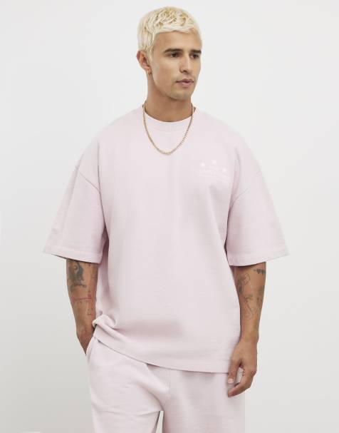 River Island Oversized fit lisiere studios t-shirt in pink - light - view 1