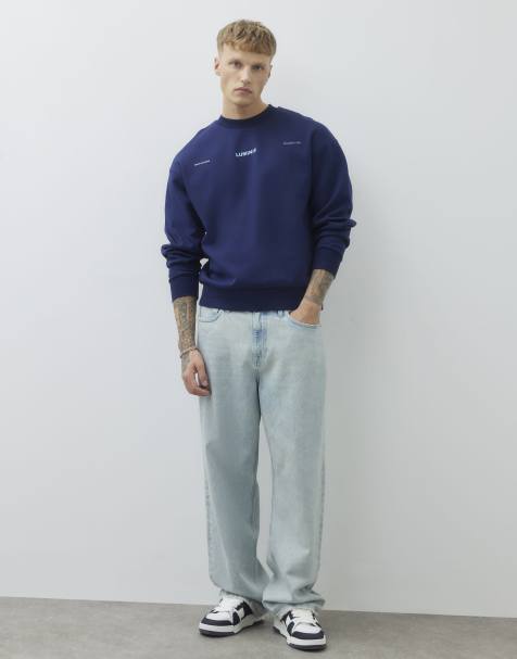 River Island Oversized fit luminis sweatshirt in navy - view 1