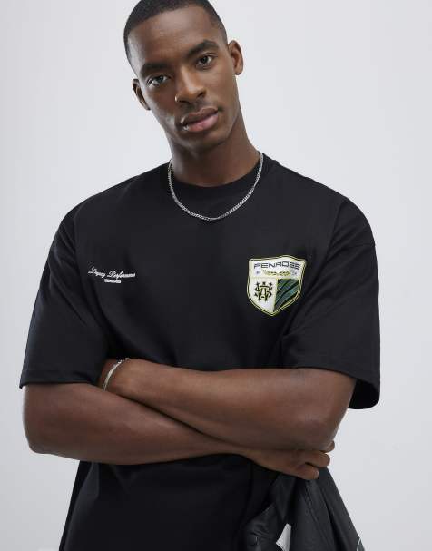 River Island Oversized fit members crest t-shirt in black