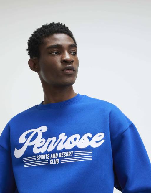 River Island Oversized fit penrose sweatshirt in blue , 2 of 4